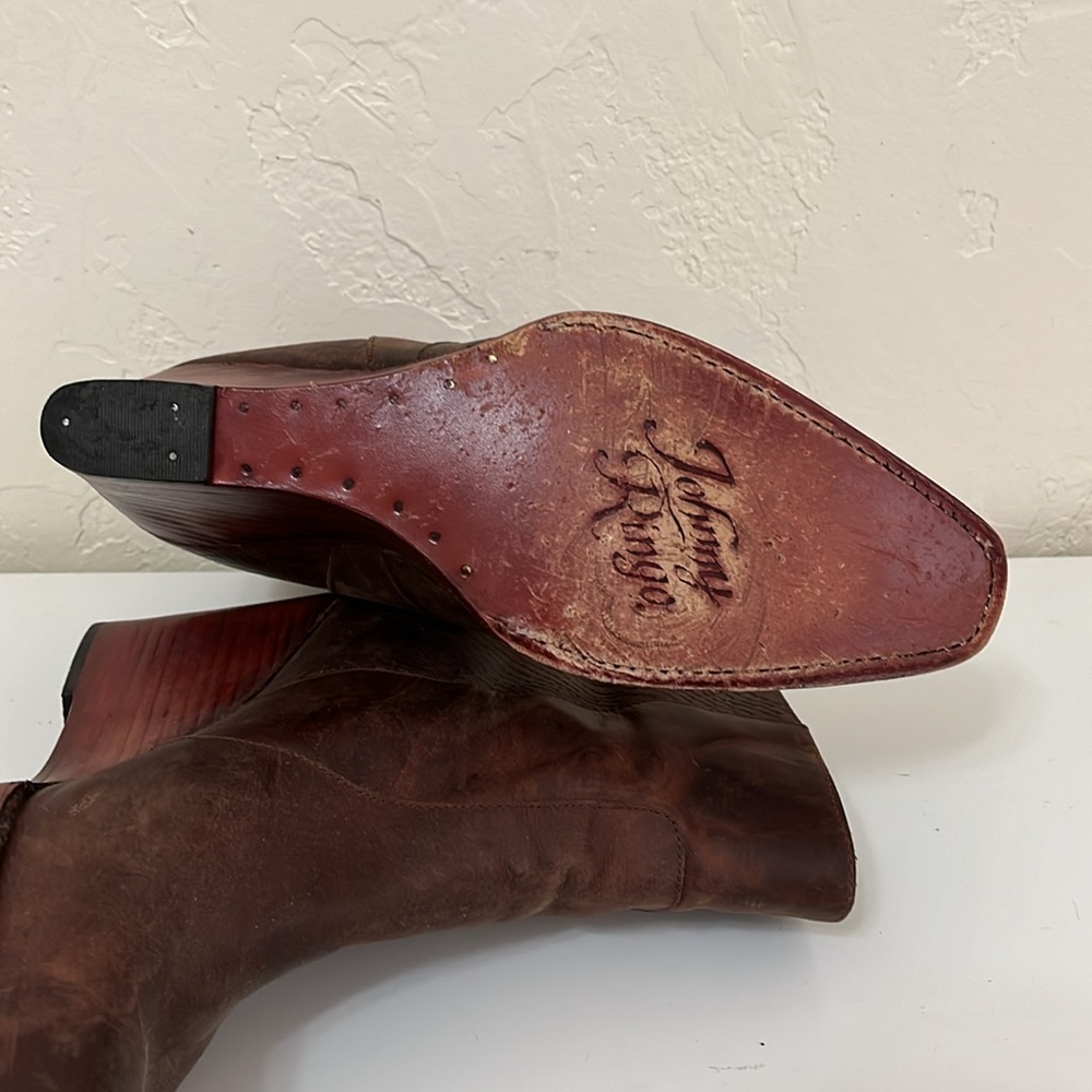 Johnny Ringo 100% Leather Solid Brown Size 10 B - image 8